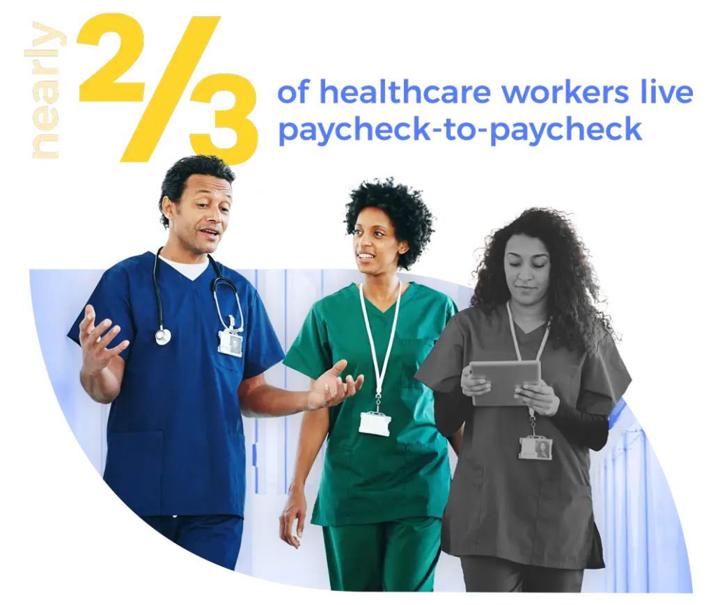 Nearly two-thids of healthcare workers live paycheck-to-paycheck