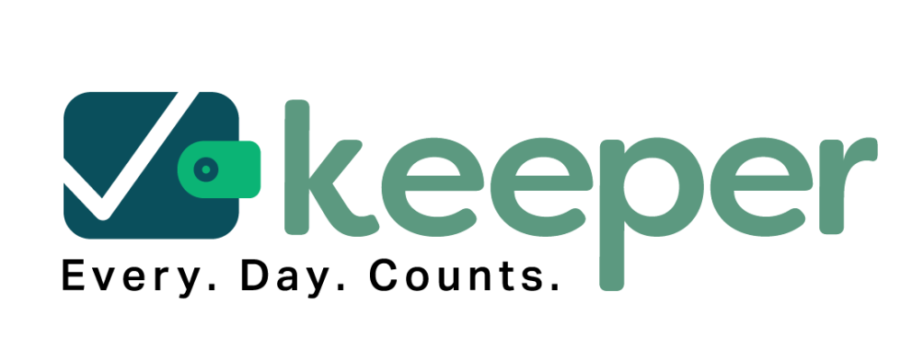 Logo of Keeper, an on-demand pay platform designed for healthcare employees, highlighting key features like instant wage access, mobile withdrawals, and no employer fees.